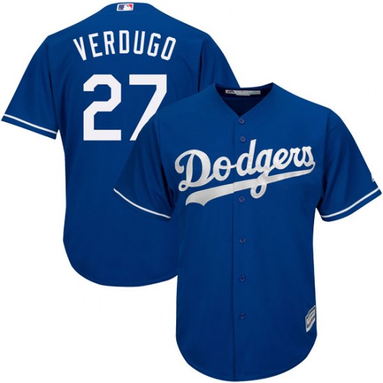 Men's Los Angeles Dodgers #27 Alex Verdugo Blue Cool Base Stitched MLB Jersey